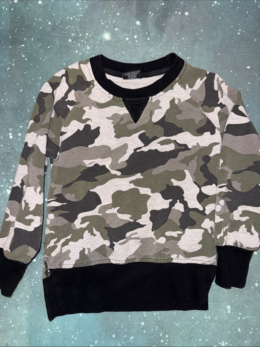 Little Bipsy Olive & grey Black Camo Sweatshirt 3 4